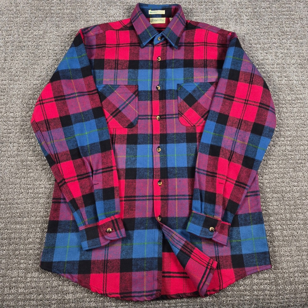 Vintage St Johns Bay Big Mac Flannel Shirt Mens XLT Heavyweight Tartan Plaid 80s